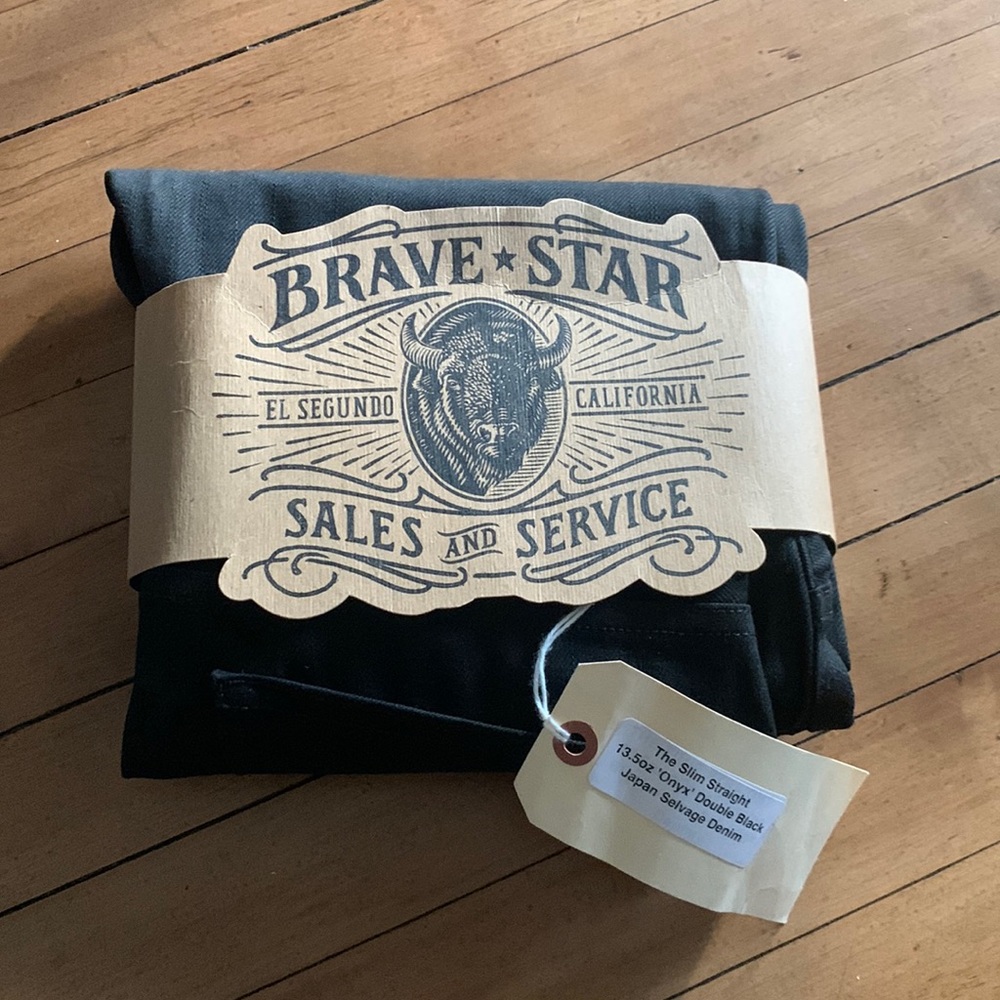 Men’s Brave Star Black Jeans - slim straight 30x33 Japanese selvedge denim